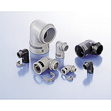 Abb Conduit Fitting Elbow, 1/2 Inch, NPT, Polyamide, PVC Coated, Black BVWD-N027GT